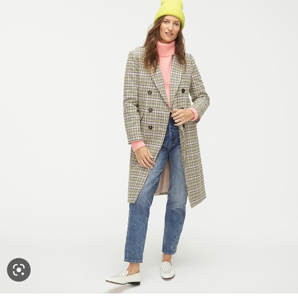 J Crew Italian Wool Plaid Coat - Picture 2 of 9